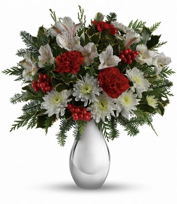 Teleflora's Silver And Snowflakes Bouquet from Rees Flowers & Gifts in Gahanna, OH